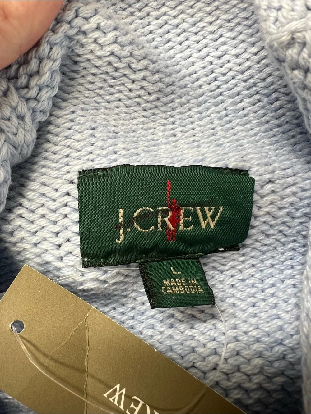 J. Crew Men’s 1988 Rollneck sweater in cotton in Heather Sky Blue Size Large NWT